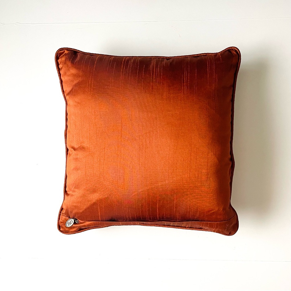 Pier 1 Imports Tree of Life Beaded Embroidery Rust Green Throw Pillow Home Decor - Picture 3 of 10